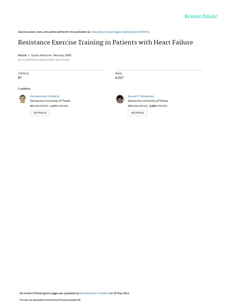 Resistance Training for Heart Failure Patients | PDF | Strength ...