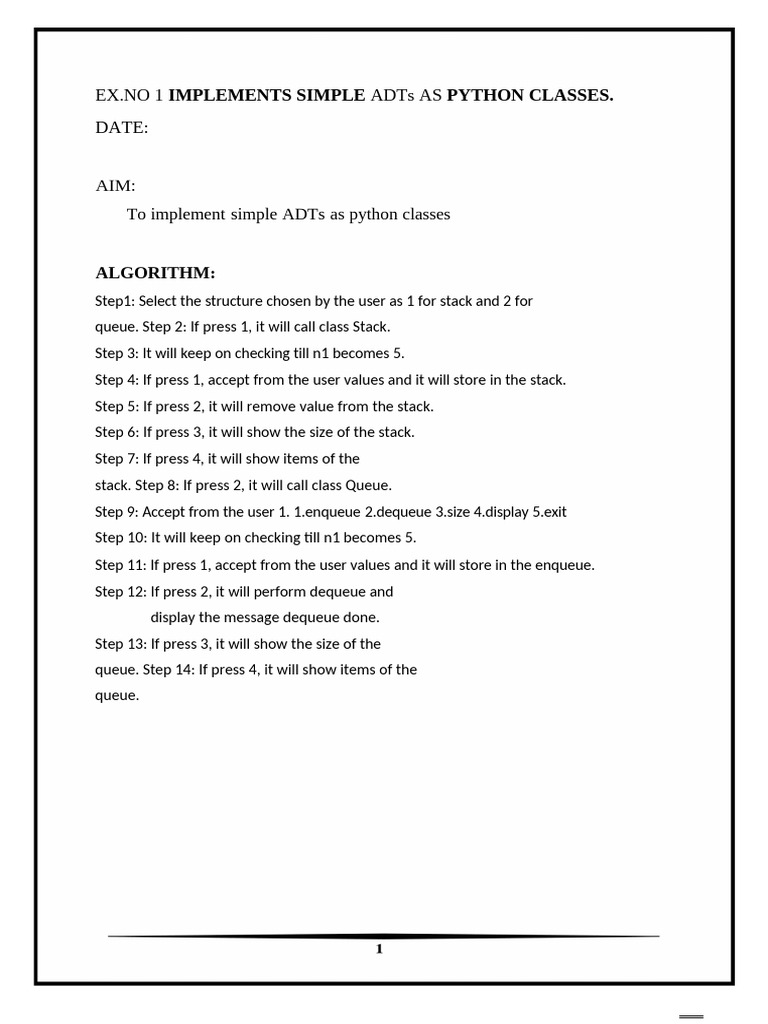 Python ADTs: Stack, Queue, List, Linked List | PDF | Queue (Abstract ...