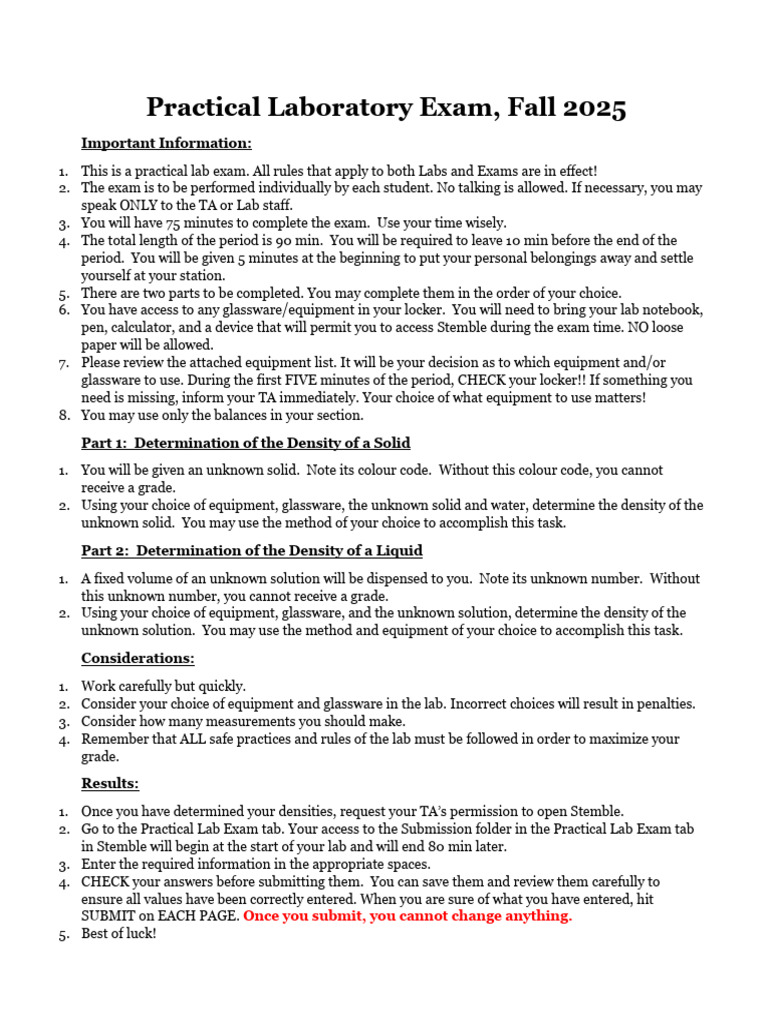 Fall 2025 Practical Lab Exam Guide | PDF