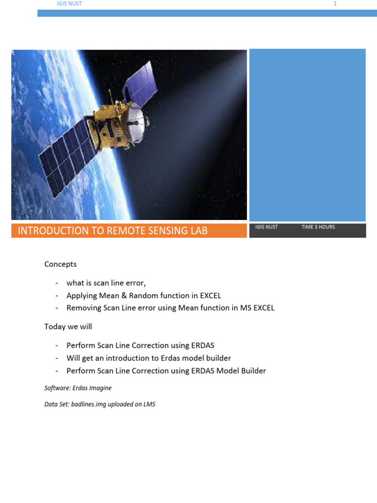 Remote Sensing Lab: Scan Line Correction | PDF | Function (Mathematics ...