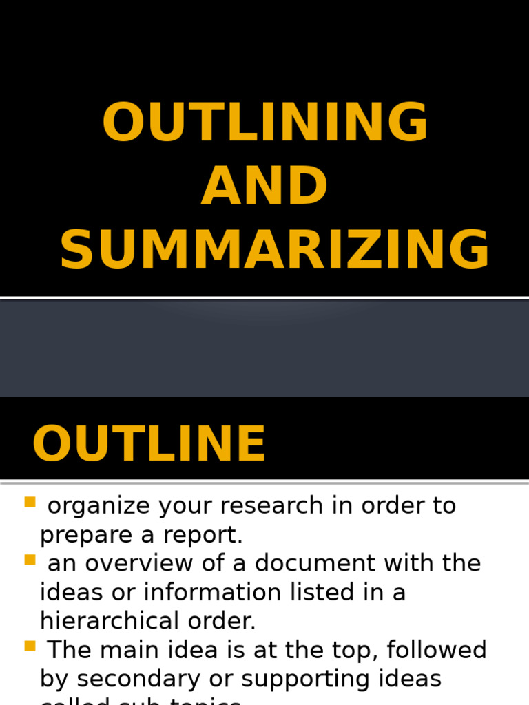 Effective Outlining and Summarizing Guide | PDF | Crust (Geology ...