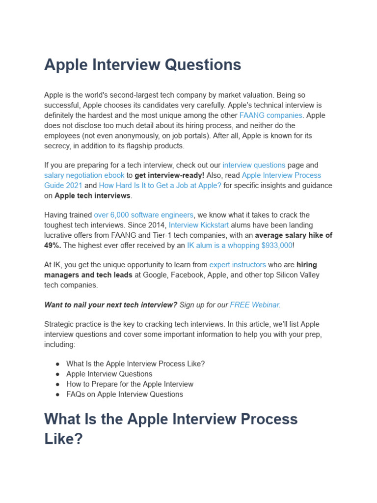 61f2066dc9ce56469c82d6d1_Apple Interview Questions | PDF | Apple Inc ...