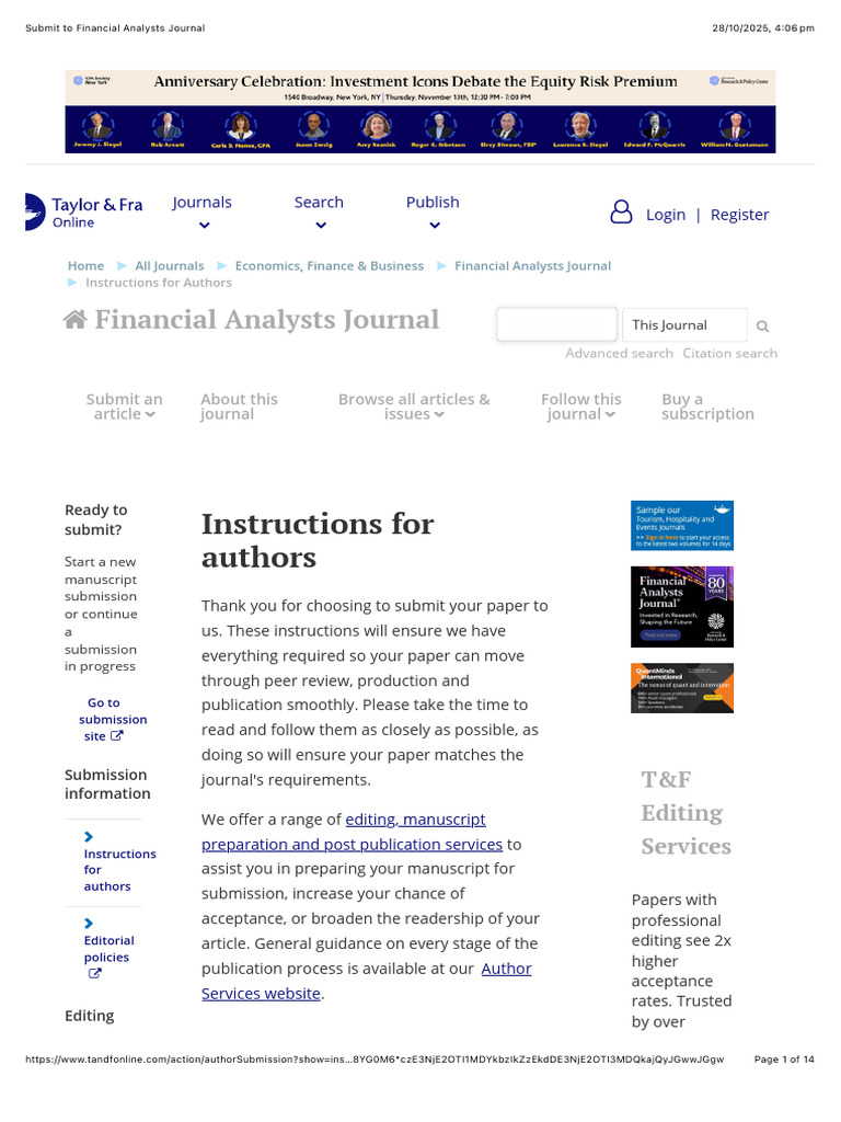 Financial Analysts Journal Submission Guide | PDF | Open Access ...