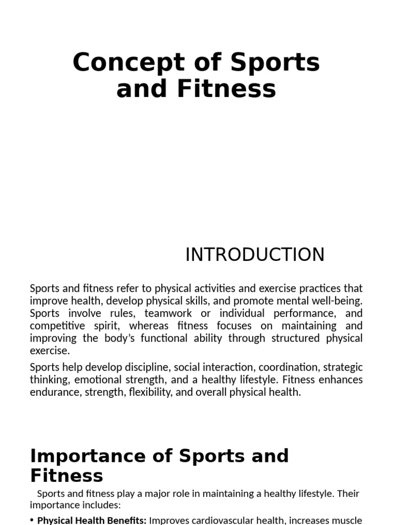Concept of Sports and Fitness | PDF | Physical Fitness | Flexibility ...