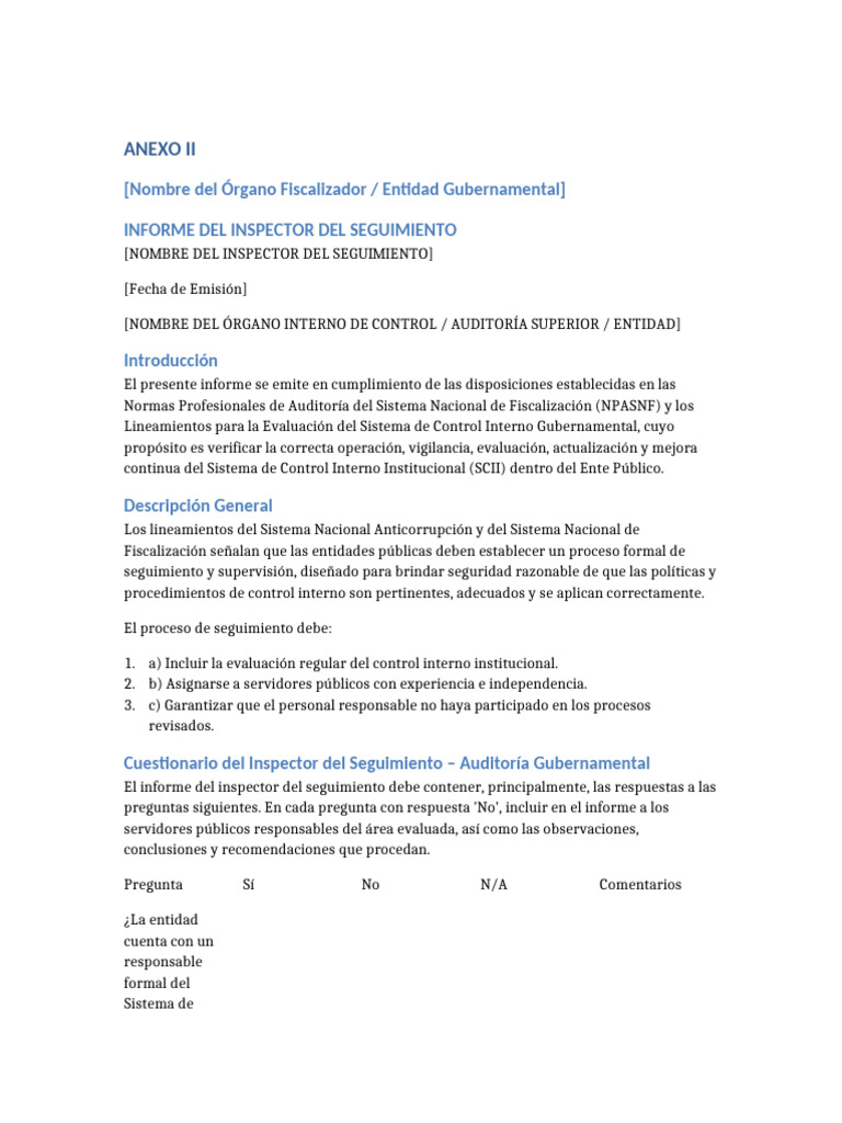 Informe de Seguimiento del Control Interno | PDF | Auditoría