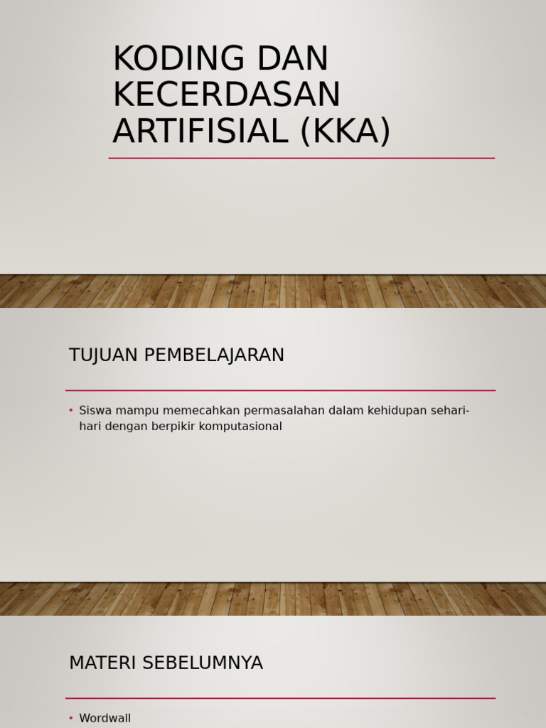 Ppt Koding Dan Kecerdasan Artifisial (Kka) Kls 5 Semester 1 | PDF
