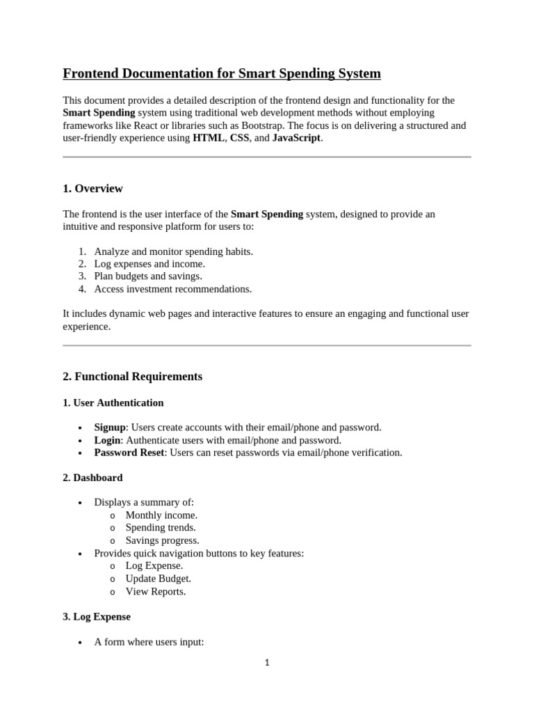 Smart Spending System Frontend Guide | PDF | World Wide Web | Internet ...