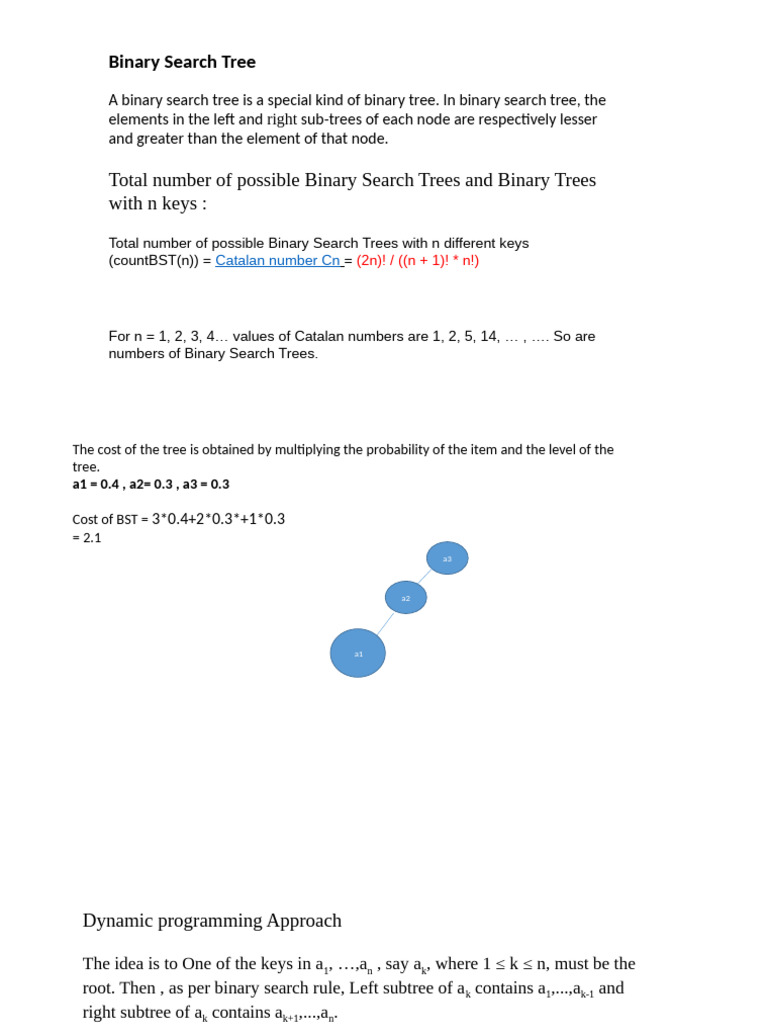 OPTIMAL BINARY SEARCH TREE | PDF | Algorithms | Algorithms And Data ...