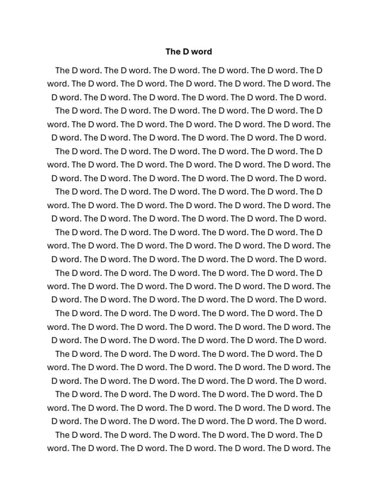 The D word | PDF