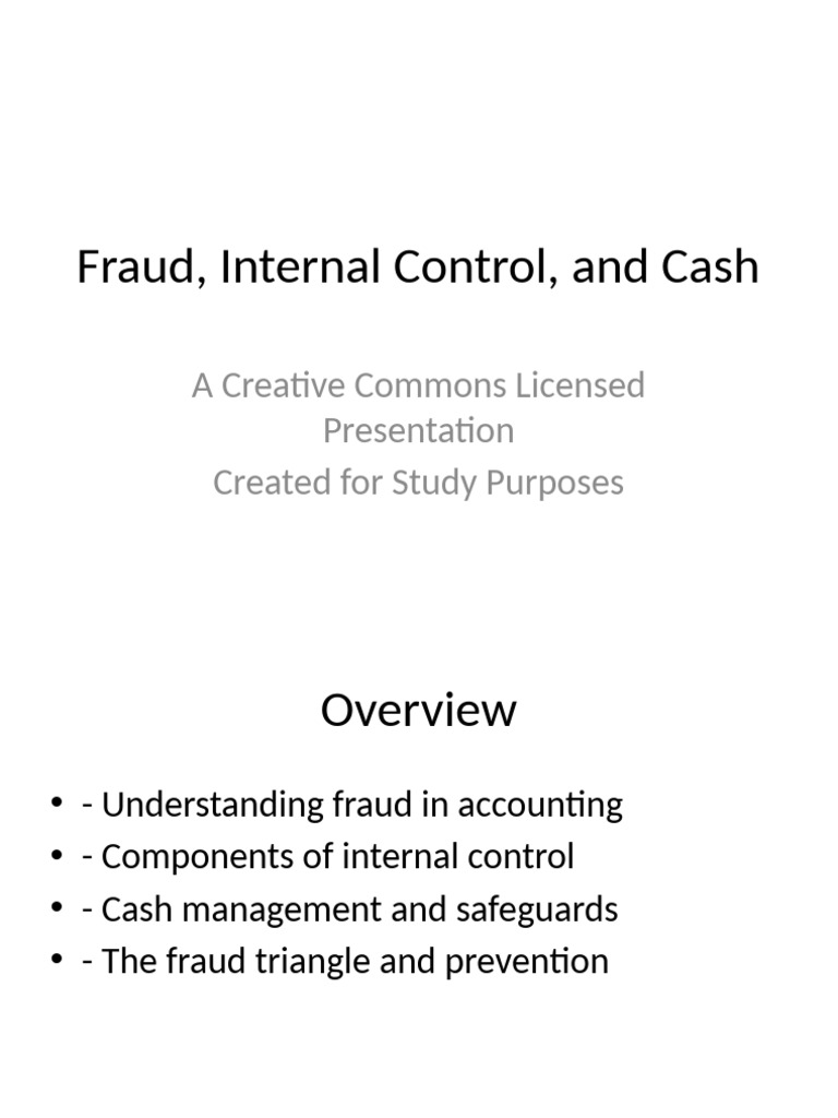 Fraud Internal Control and Cash Study Presentation | PDF