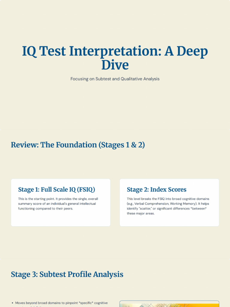 IQ Test Interpretation Deep Dive | PDF