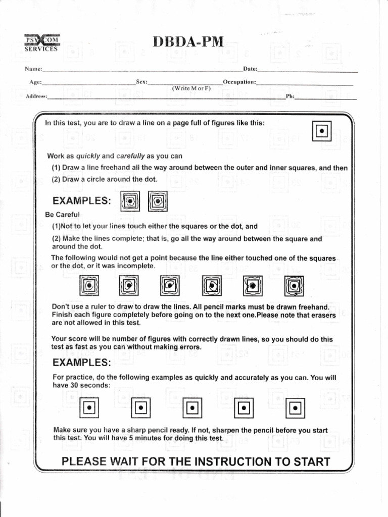 Psychological Test 5 DBDA-PM | PDF