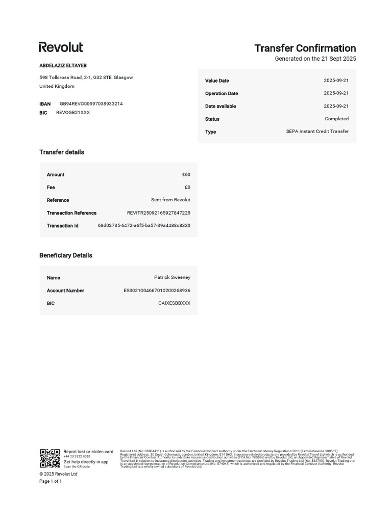 Transaction Confirmation Report en Gb 037484 | PDF | Financial Services ...