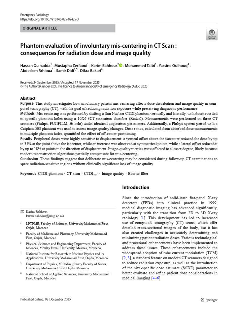 Impact of Mis-Centering on CT Dose | PDF | Ct Scan | Radiology