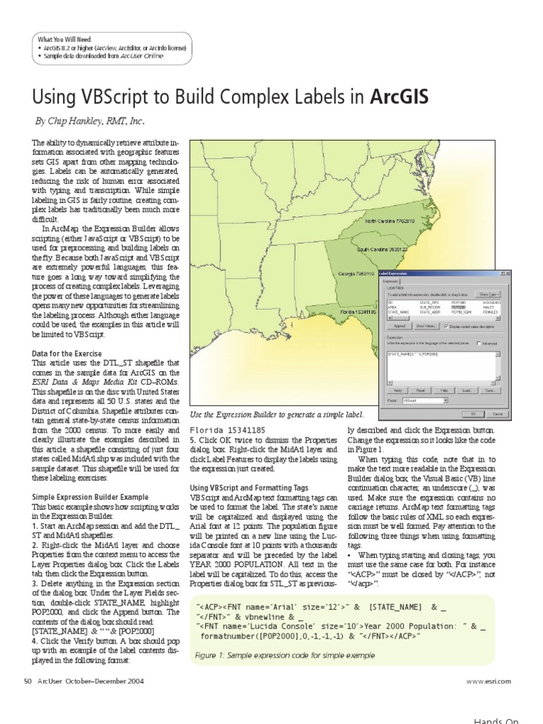 Using Vbscript To Build Complex Labels in Arcgis: by Chip Hankley, RMT ...