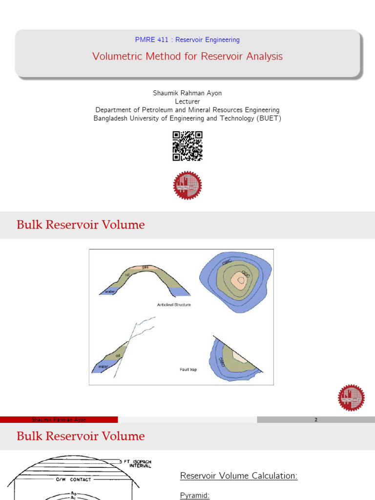 Reservoir Engineering: Volumetric Analysis | PDF | Petroleum | Volume
