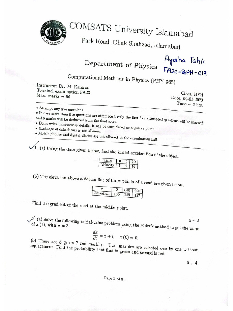CMP Theory Final | PDF