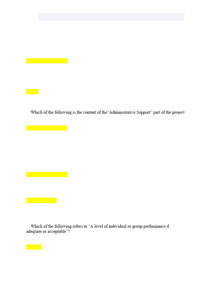 Project Management Quiz 2 Overview | PDF