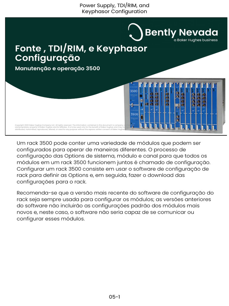 Configuração do Rack 3500: TDI e Keyphasor | PDF | Rede de computadores ...