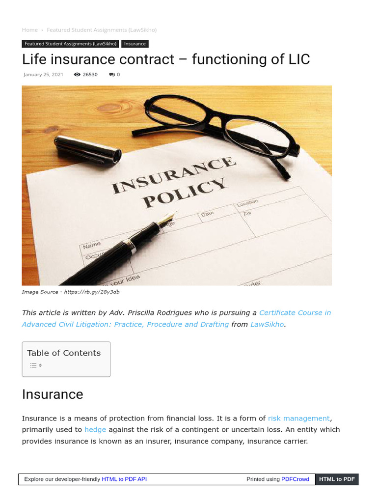 Life Insurance Contract Overview | PDF | Insurance | Assignment (Law)