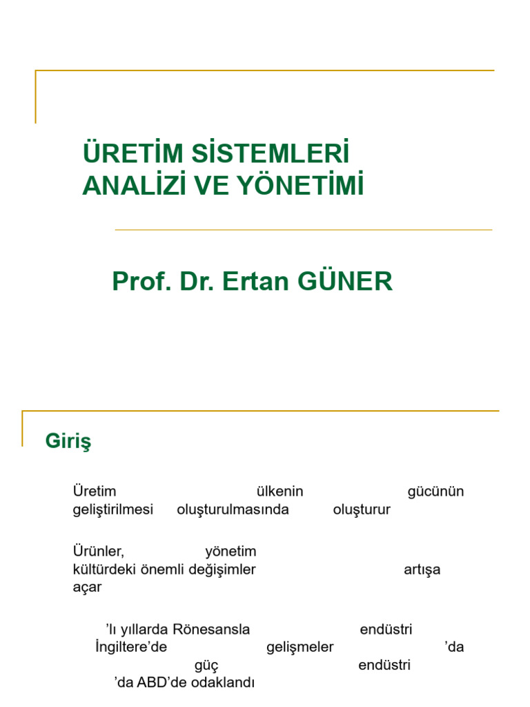 Üretim 1 | PDF