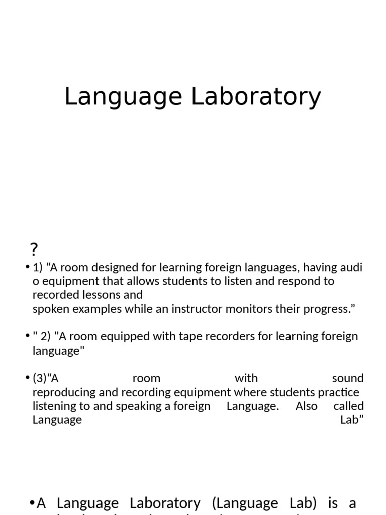 Overview of Language Laboratories | PDF | Linguistics | Cognition