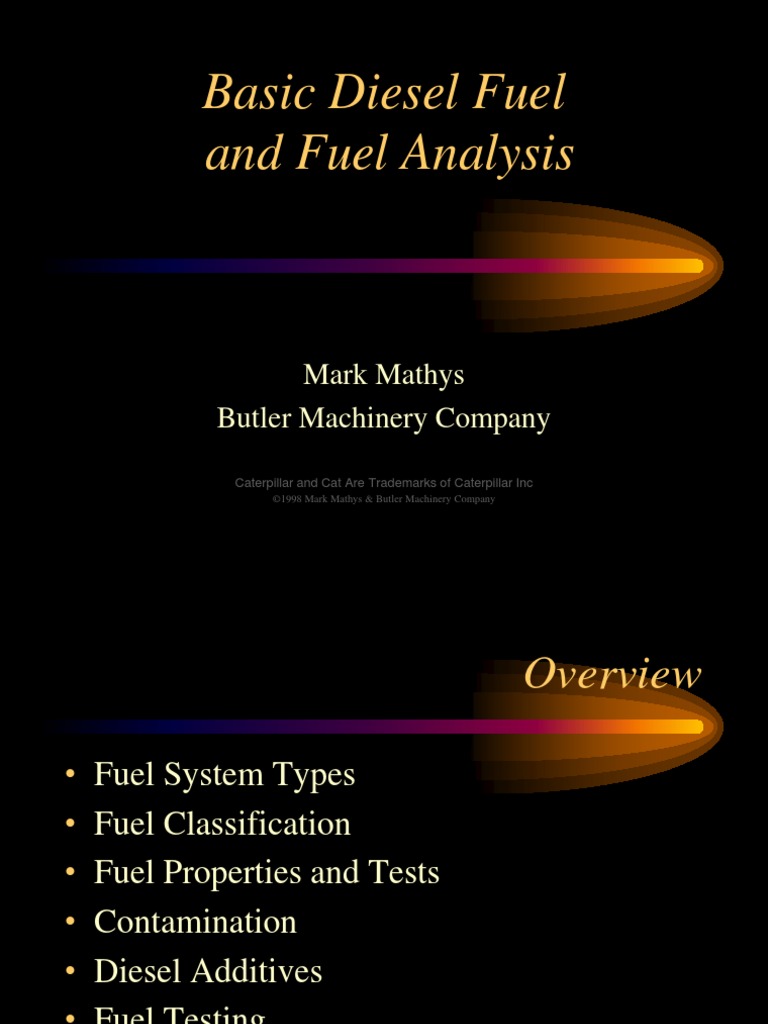 Basic Diesel Fuel and Analysis Combustion Diesel Engine