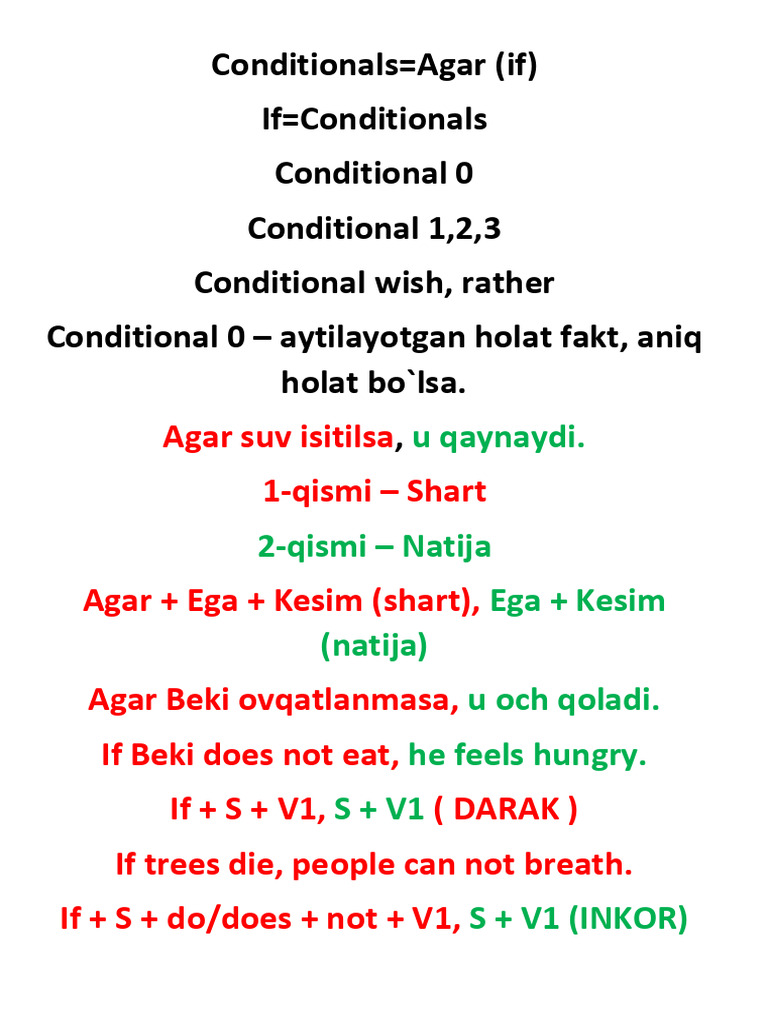 Understanding English Conditionals | PDF