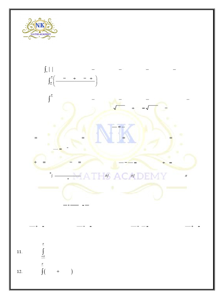 N K Maths Academy Unit Test Questions | PDF