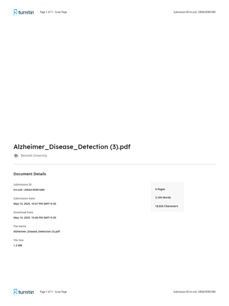 Alzheimer Disease Detection Methods | PDF | Written Communication ...