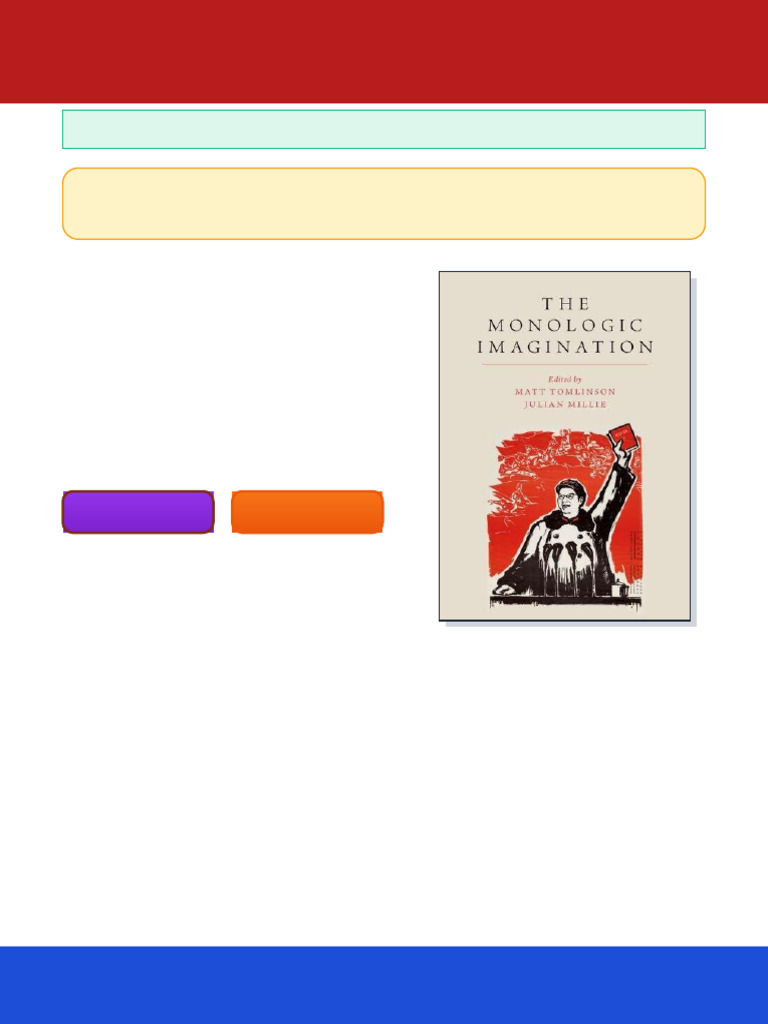 The Monologic Imagination 1st Edition Millie Ebook Portable Reading ...