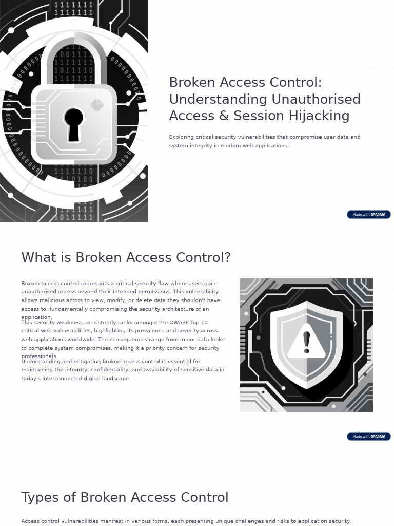 Broken Access Control & Session Hijacking Guide | PDF | Security ...