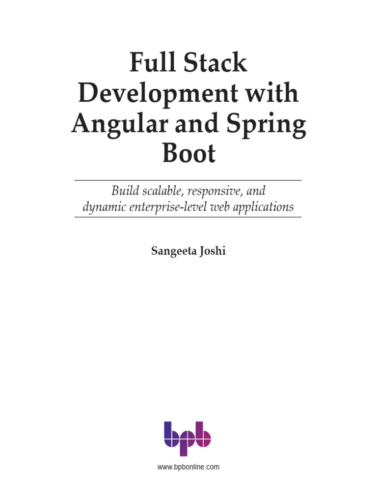 Full Stack Development With Angular and Spring Boot Sangeeta Joshi ...