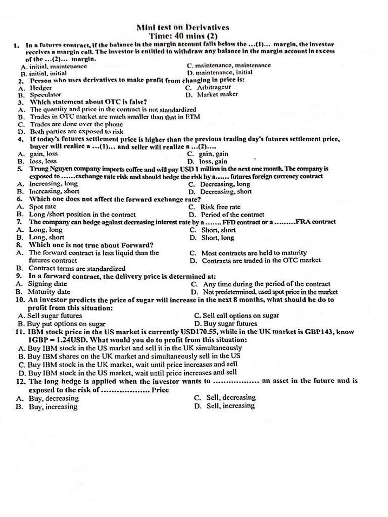 Derivative KT 1 | PDF