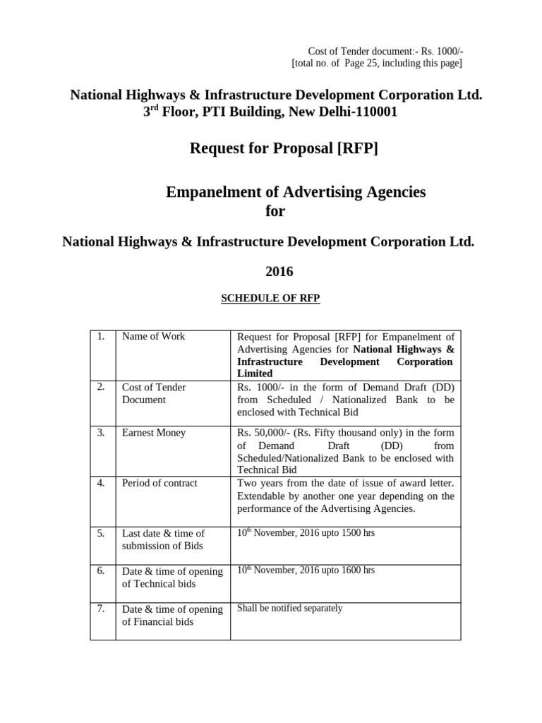 RFP for Advertising Agencies Empanelment | PDF | Arbitration | Newspapers