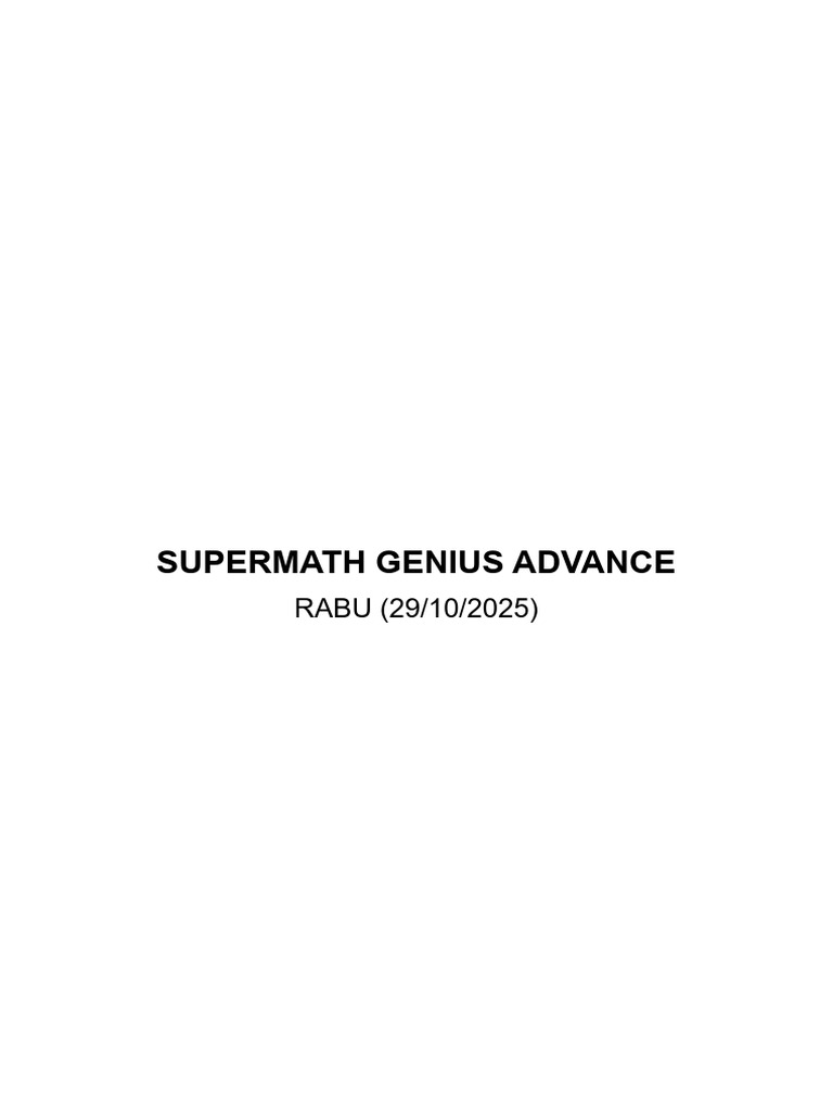 Supermath Genius Advance Module | PDF
