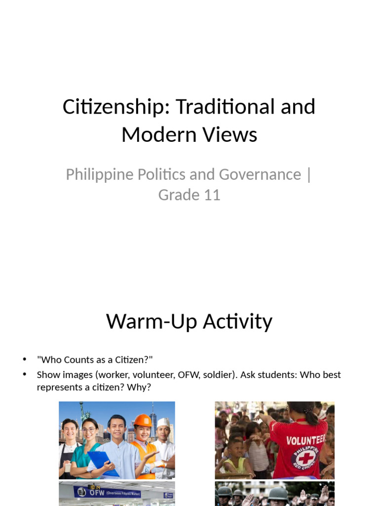 Citizenship: Traditional vs Modern Views | PDF | Citizenship ...