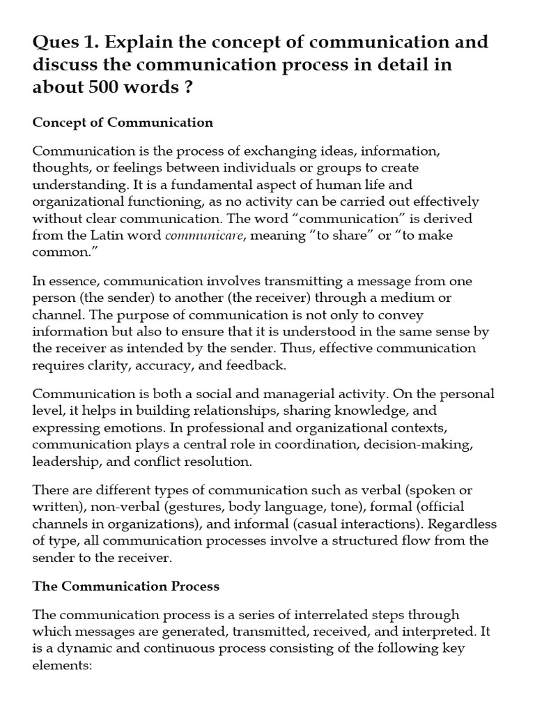 Understanding Communication Processes | PDF | Nonverbal Communication ...