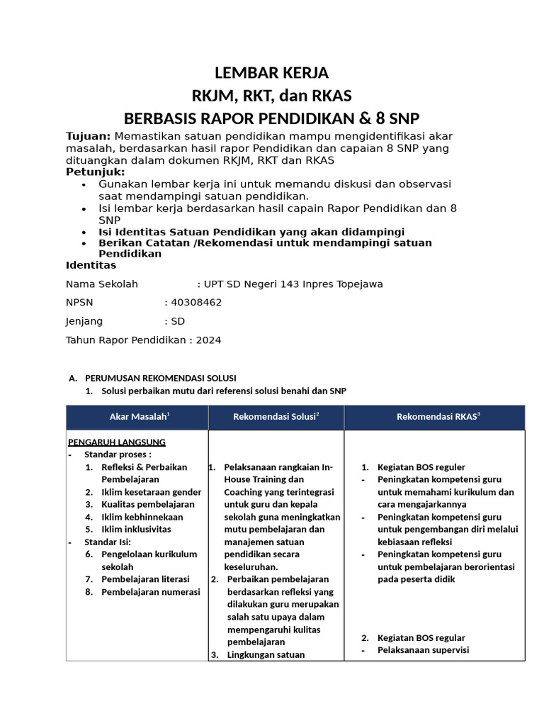 RKJM, RKT, RKAS: Strategi Peningkatan Pendidikan | PDF