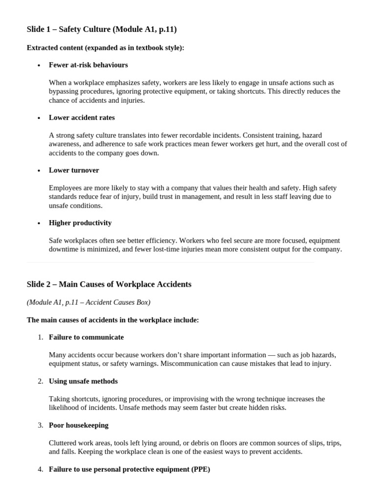 Week 1 Day 1 Study Material | PDF | Occupational Safety And Health ...