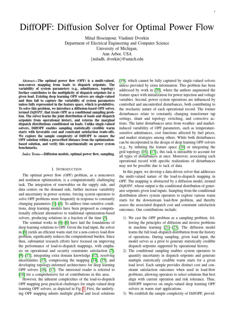 DiffOPF Diffusion Solver for Optimal Power Flow | PDF | Deep Learning ...
