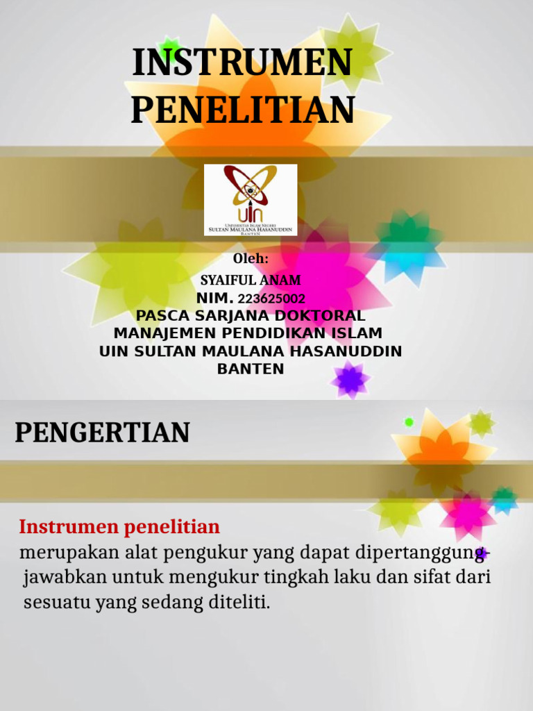 Kriteria dan Jenis Instrumen Penelitian | PDF