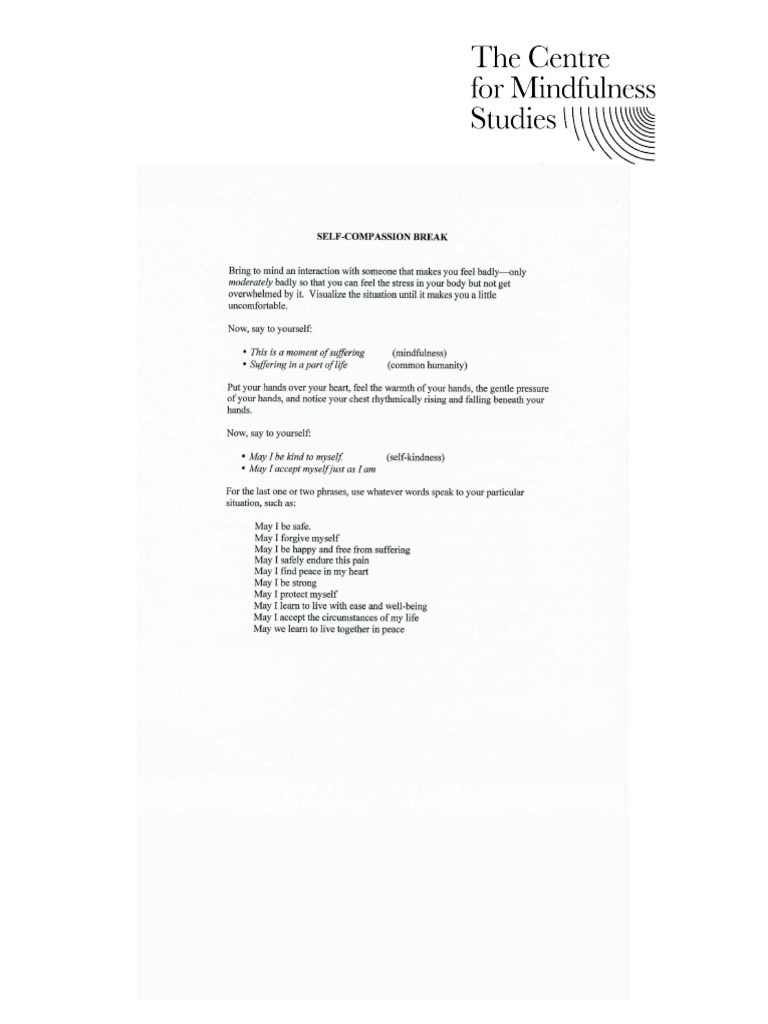Self Compassion Break | PDF