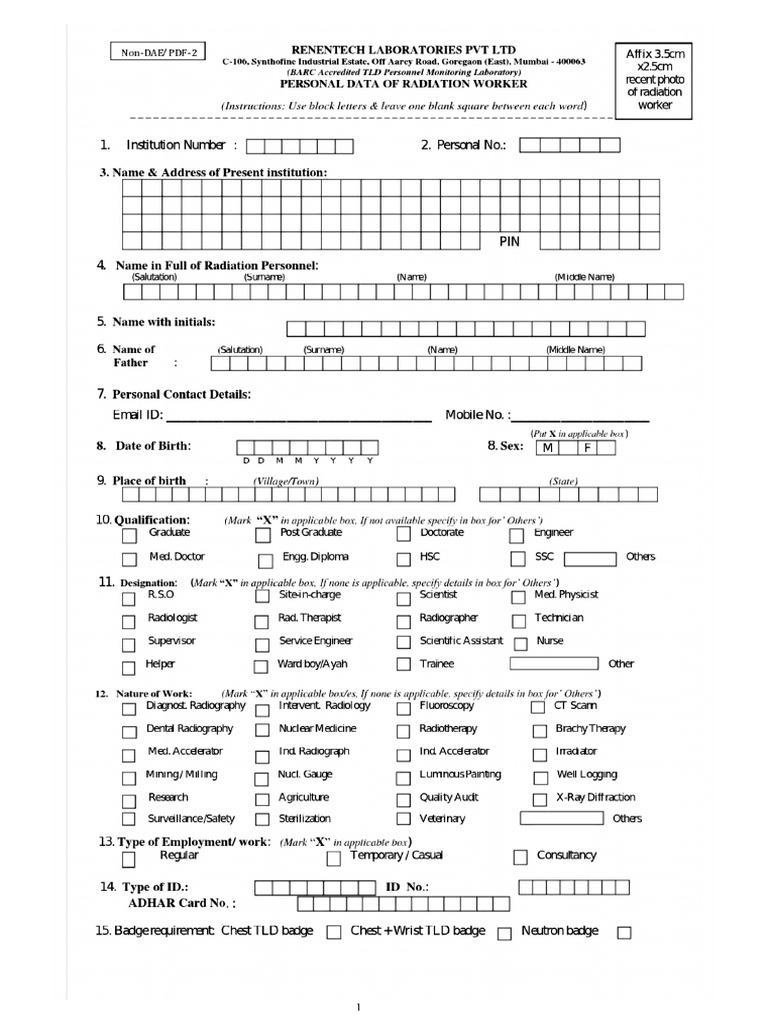 TLD form | PDF