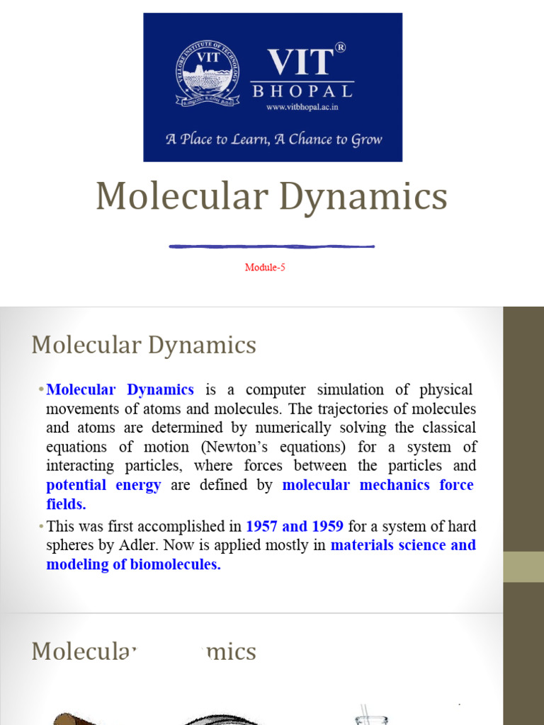 Molecular Dynamics Simulation Overview | PDF | Molecular Dynamics ...