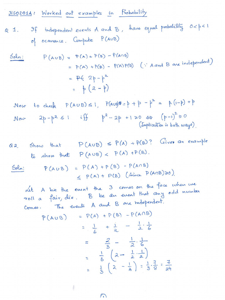 HSO201A Worked Examples | PDF