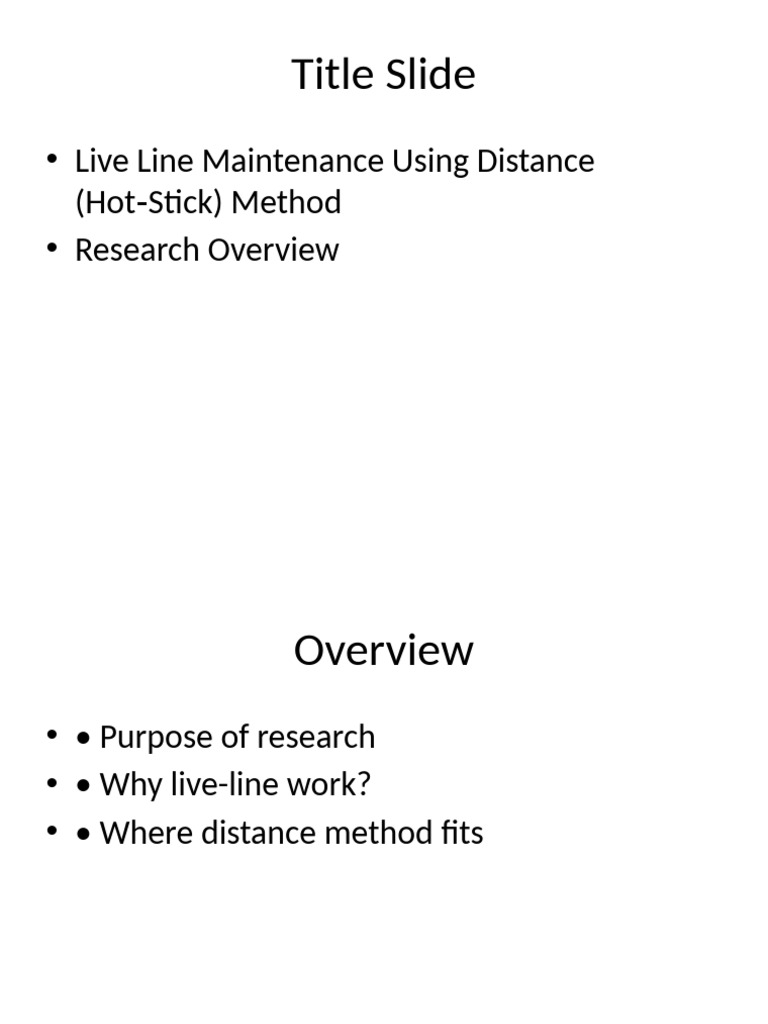 Live Line Distance Method Presentation | PDF
