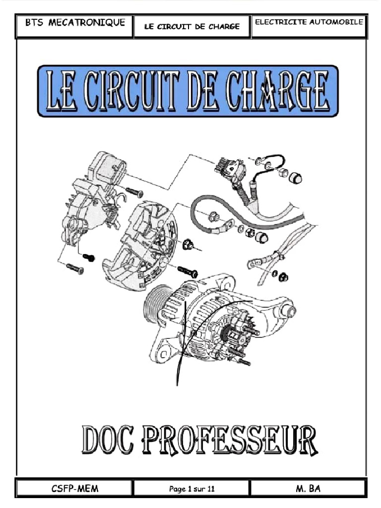 Circuit de Charge en Électricité Automobile | PDF | Tension électrique ...