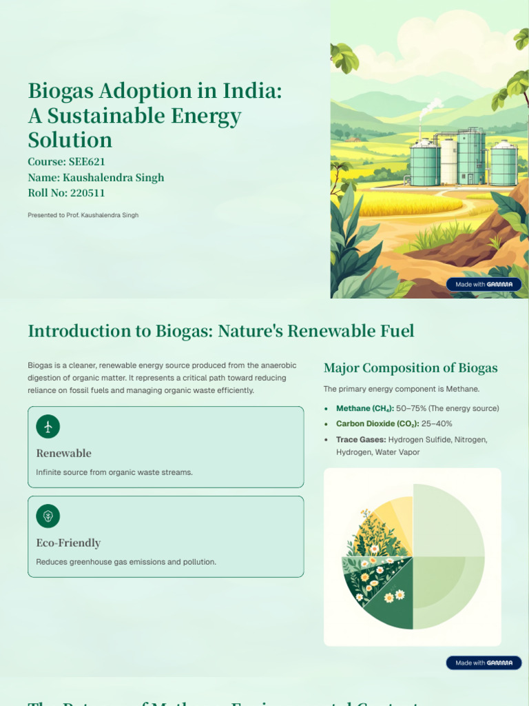 Biogas Adoption in India: A Sustainable Future | PDF | Biogas ...