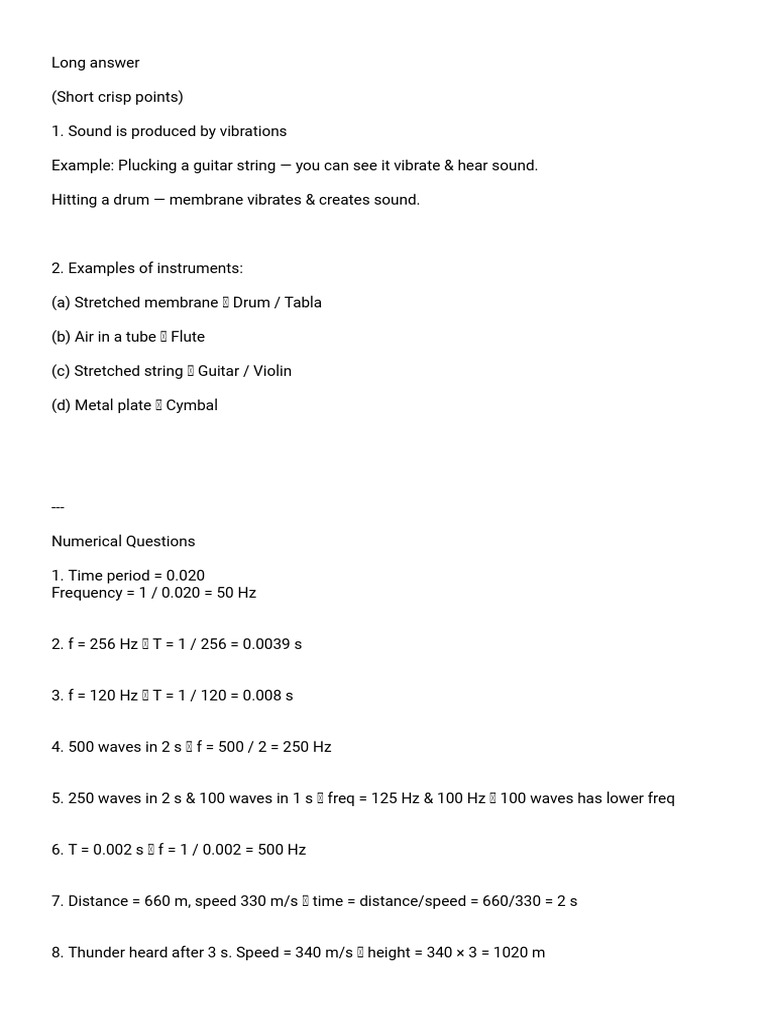 Understanding Sound Production and Frequency | PDF